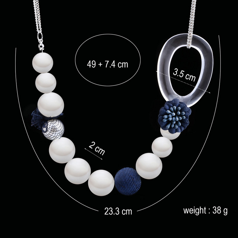 Klasične vintage biserne ogrlice, privjesci za žene, bijeli lanac, simpatična cvjetna ogrlica s modnim nakitom novog dizajna