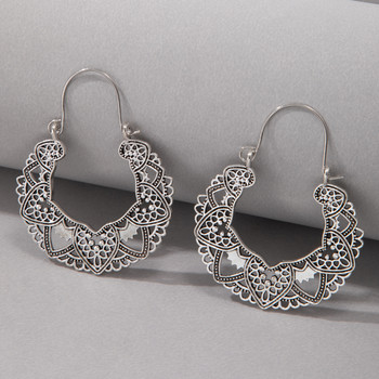 Tocona Vintage Αντίκες ασημί σκάλισμα σταγόνα σκουλαρίκια για γυναίκες Ethnic κράμα σκουλαρίκια piercing dangle Κοσμήματα pendient4313