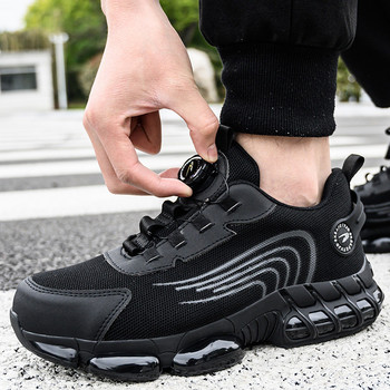 Мъжки работни маратонки Предпазни обувки с въртящ се бутон Неразрушими предпазни обувки, устойчиви на пробиване Противоударни ботуши Обувки със стоманени пръсти