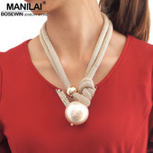 MANILAI Big Imitation Pearl Statement Chokers kaelakeed naistele Mood Paks köis reguleeritav ripats Kaelakeed Ehted