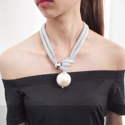 MANILAI Big Imitation Pearl Statement Chokers kaelakeed naistele Mood Paks köis reguleeritav ripats Kaelakeed Ehted