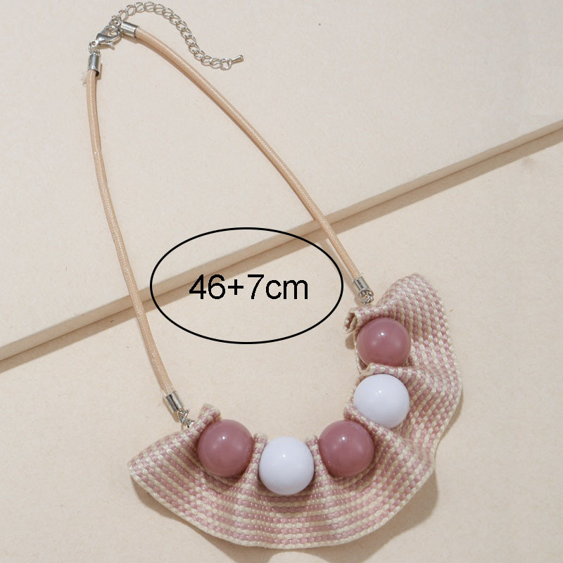 Jauka īsa auduma kaklarota sievietēm Candy Krāsa Akrila Pērlītes Kuloni Kaklarota Virves ķēde Roku darbs Modes Rotaslietas