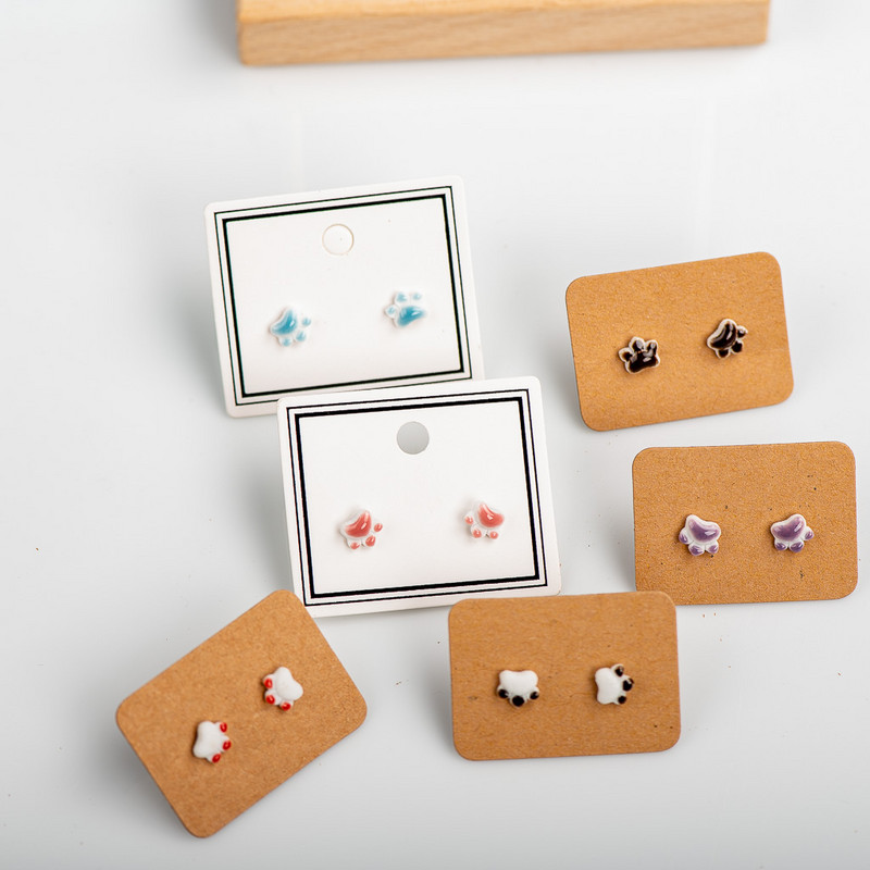 Portselanist mitmevärvilised keraamilised kõrvarõngad allergiavastased multikas armsad loomaehted #LY528 lot фурнитура для украшений