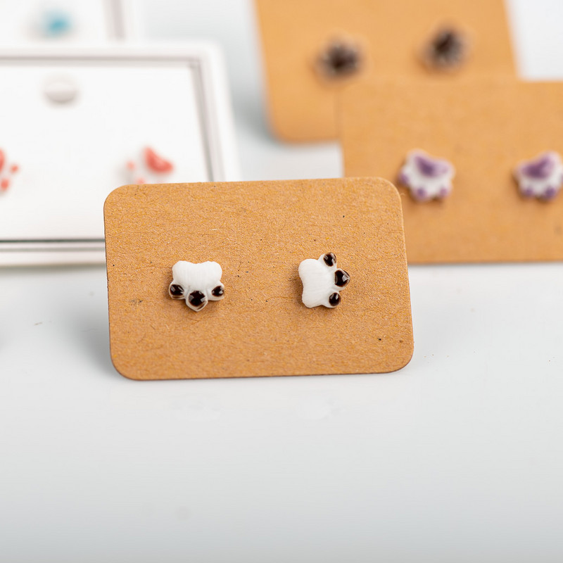 Portselanist mitmevärvilised keraamilised kõrvarõngad allergiavastased multikas armsad loomaehted #LY528 lot фурнитура для украшений