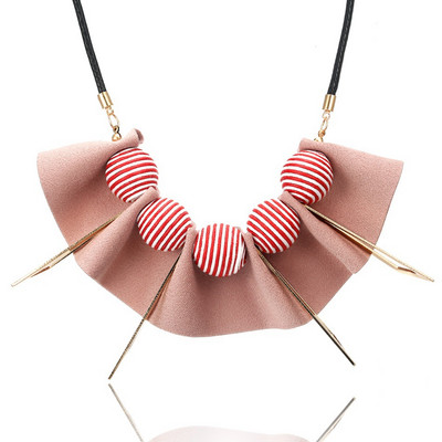 Vintage Fabric Art Statement nyaklánc női kötéllánc golyós medálok nagy nyakláncok kézzel készített etnikai divatékszerek