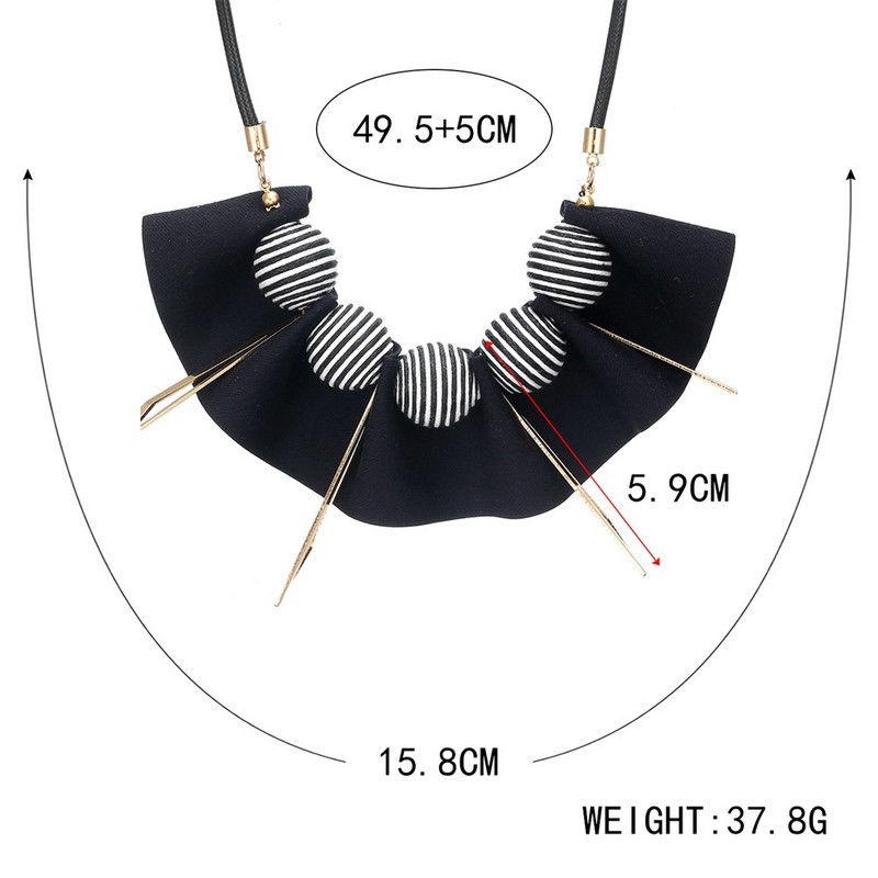 Vintage Fabric Art Statement nyaklánc női kötéllánc golyós medálok nagy nyakláncok kézzel készített etnikai divatékszerek