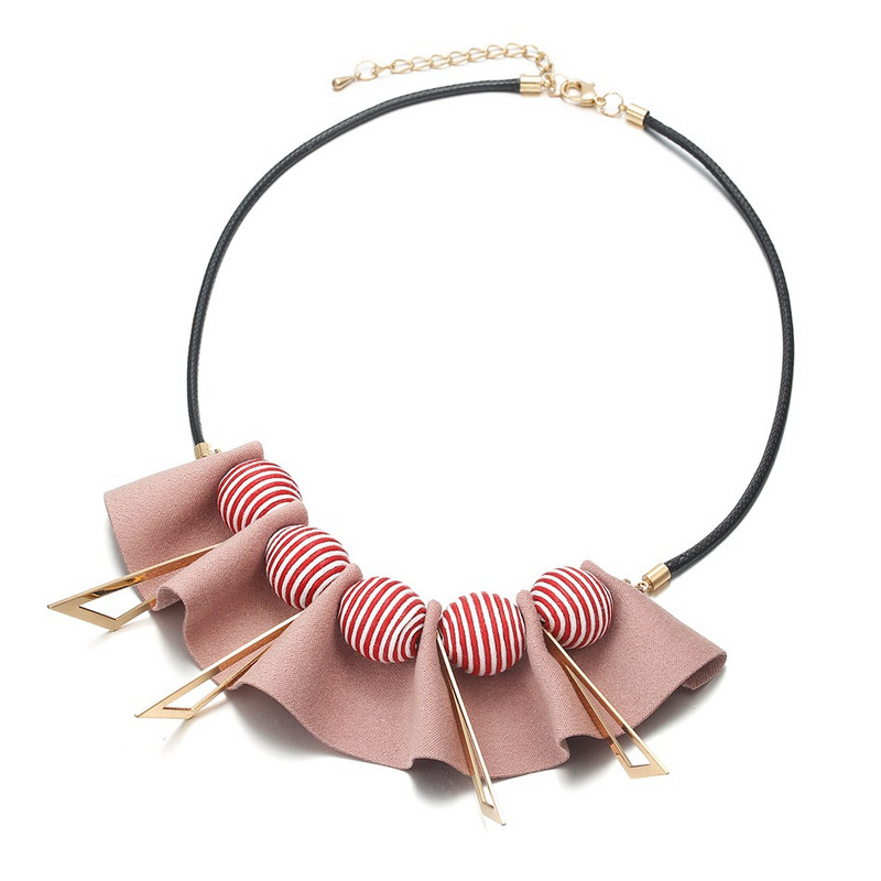 Vintage Fabric Art Statement nyaklánc női kötéllánc golyós medálok nagy nyakláncok kézzel készített etnikai divatékszerek