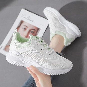Γυναικεία παπούτσια για τρέξιμο άγρια αναπνεύσιμα παπούτσια με μονό δίχτυ γυναικεία μόδα φοιτητικά sneaker casual παπούτσια λευκά παπούτσια