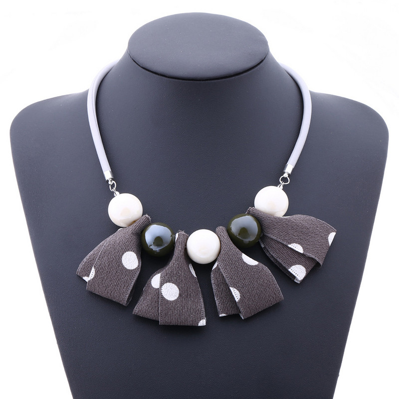 Ženske ručno rađene točkice, privjesci od tkanine, ogrlice, upečatljive akrilne perle, vintage ogrlica, etnički modni nakit