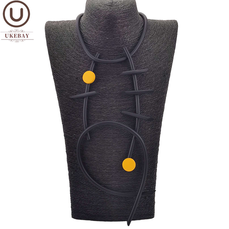 UKEBAY uued originaalsed ripatskeed naistele kampsunketid Kummist ehete festivali kingitus etnilise kaelakee jaoks rõivaste ehteid