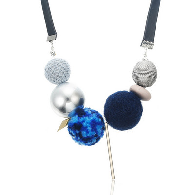 Vintage etniskā rokām darināta tumšas krāsas kaklarota sievietēm Statement Pompon Ball Maxi Kaklarotas Kuloni Jauna Dizaina Modes Rotaslietas