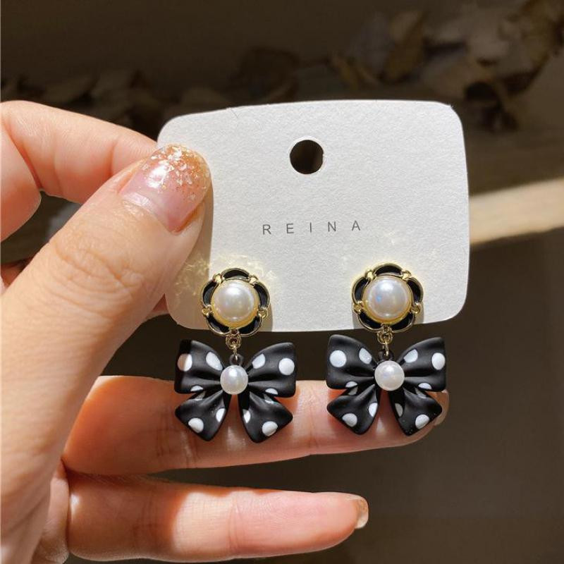 Korea kõrvarõngad Moeehted Statement Kõrvarõngad Armsad ja armsad täpilised vibukõrvarõngad naistele Nõelkõrvarõngad Pendientes