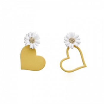 Κορεατικά Σκουλαρίκια Μόδα Κοσμήματα Χαριτωμένα Μικρά Μαργαρίτα Γλυκά Κίτρινα Αγάπη Ασύμμετρα Σκουλαρίκια Γυναικεία Δώρα Oorbellen Stud Σκουλαρίκια