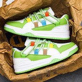 2023. aasta uued rohelised vabaaja tossud meeste disainjalatsid Nahast rulakingad Meeste hingavad platvormiga Tossud korvid hommes