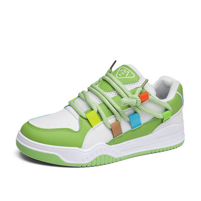 2023. aasta uued rohelised vabaaja tossud meeste disainjalatsid Nahast rulakingad Meeste hingavad platvormiga Tossud korvid hommes