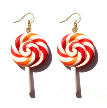 Обеци за жени Resin Lollipop Drop Earrings Детски бижута Изработени по поръчка Ръчно изработени сладки момичета Памучни бонбони Подарък