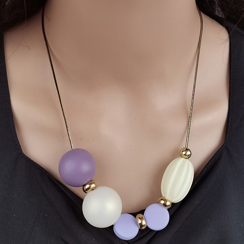 Ar rokām darināti sveķu koka kuloni kaklarotas sievietēm Vintage Bead Statement bib kaklarota modes apkakles rotaslietas