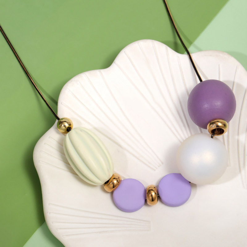 Ar rokām darināti sveķu koka kuloni kaklarotas sievietēm Vintage Bead Statement bib kaklarota modes apkakles rotaslietas