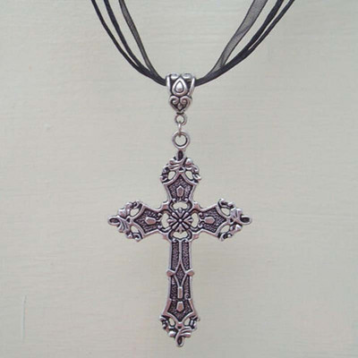 Crosses Dangle Auskari Sievietēm Estētiski Gothic Gothic Long Vintage Cross Drop Sieviešu rotaslietas Aksesuāri Liels Y2k Grunge
