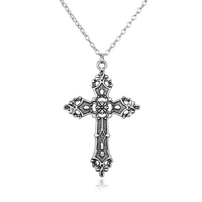 Crosses Dangle Auskari Sievietēm Estētiski Gothic Gothic Long Vintage Cross Drop Sieviešu rotaslietas Aksesuāri Liels Y2k Grunge