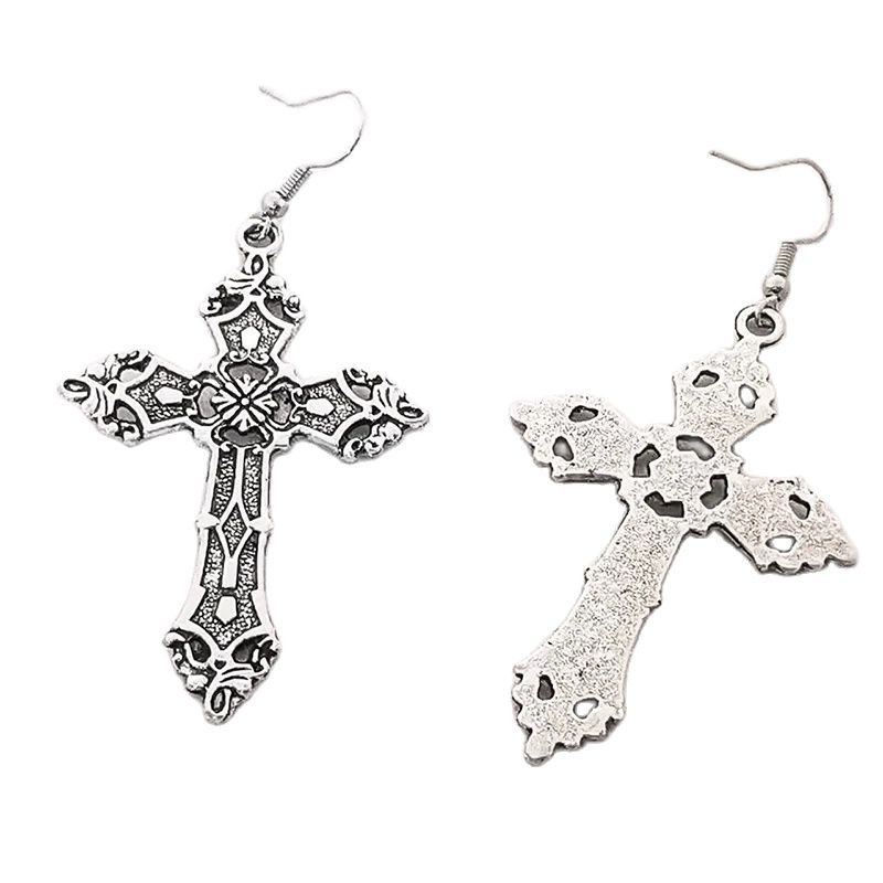 Crosses Dangle Auskari Sievietēm Estētiski Gothic Gothic Long Vintage Cross Drop Sieviešu rotaslietas Aksesuāri Liels Y2k Grunge