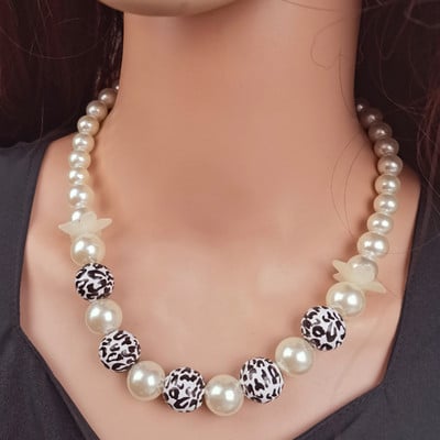 Klasiska korejiešu eleganta sieviešu pērļu kaklarota koka leoparda pleds krelles kaklarota vairumtirdzniecība kakla rotaslietas aksesuāri dāvanas