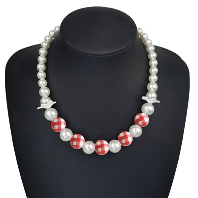 Klasiska korejiešu eleganta sieviešu pērļu kaklarota koka leoparda pleds krelles kaklarota vairumtirdzniecība kakla rotaslietas aksesuāri dāvanas