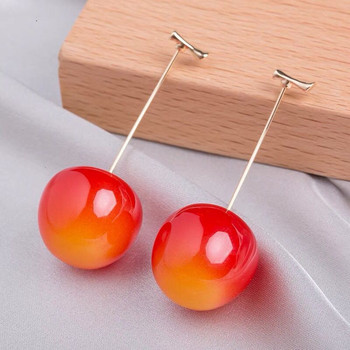 2023 Нови японски корейски черешови плодове във формата на капкови обеци за жени Сладки момичета Сладка линия Brincos Pendientes Бижута Подаръци