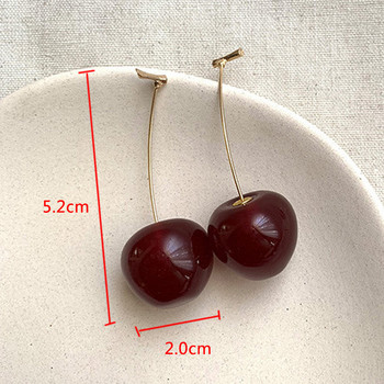 2023 Нови японски корейски черешови плодове във формата на капкови обеци за жени Сладки момичета Сладка линия Brincos Pendientes Бижута Подаръци
