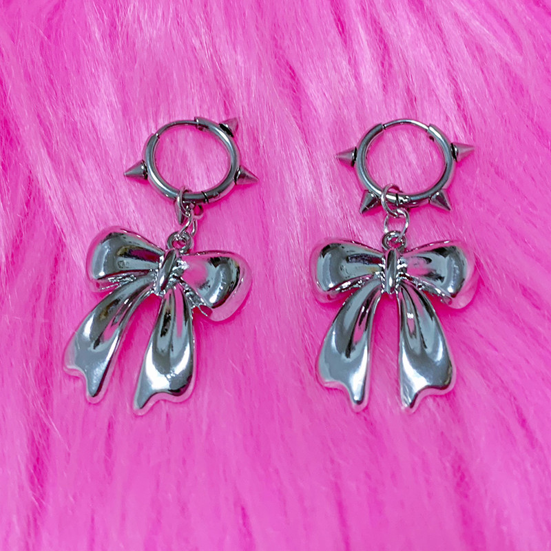 Y2K Bowknot Stud Auskari Korejiešu Modes Cute Hoop Auskari Sievietēm Kawaii Juvelierizstrādājumi Piekariņi Punk Auskari Aksesuāri Goth