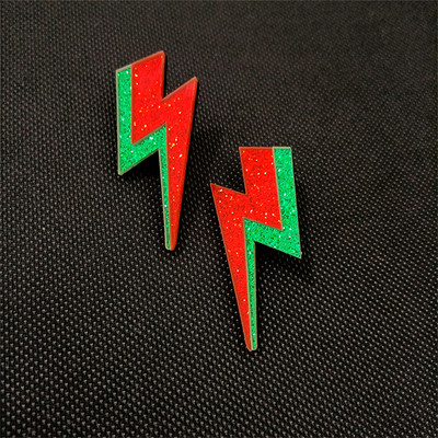 KUGUYS Glitter Lightning akrüülist kõrvarõngad naistele Mitmevärvilised ehted peegel Trendikas mood suveklassika aksessuaarid