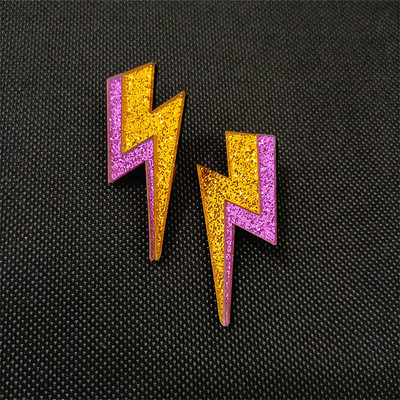 KUGUYS Glitter Lightning akrüülist kõrvarõngad naistele Mitmevärvilised ehted peegel Trendikas mood suveklassika aksessuaarid