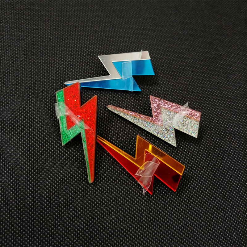 KUGUYS Glitter Lightning akrüülist kõrvarõngad naistele Mitmevärvilised ehted peegel Trendikas mood suveklassika aksessuaarid