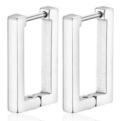 2 DB új arany színű négyzet alakú karikás fülbevaló női férfi rozsdamentes acél Huggie minimalista punk unisex rock fülbevaló piercing ékszer