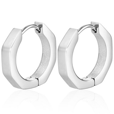 2 DB új arany színű négyzet alakú karikás fülbevaló női férfi rozsdamentes acél Huggie minimalista punk unisex rock fülbevaló piercing ékszer