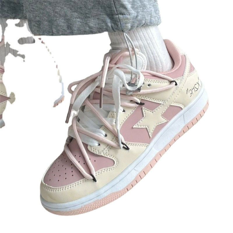 Moteriški vulkanizuoti sportbačiai rudeniui, nauja mišrių spalvų platforma Neslystanti madinga suvarstoma snieglenčių laisvalaikio siuvimas, kvėpuojantis sportinis batas