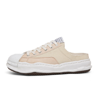 sneakers Ανδρικά νέα casual βαμβακερά ύφασμα Mules Ανδρικά αναπνεύσιμα άνετα υφάσματα Half Loafers Slip-on Half Leisure Καμβά σανδάλια