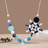 Boho stila koka krelles brīvdienu kaklarota sievietēm Statement stūres bib kaklarotas kuloni