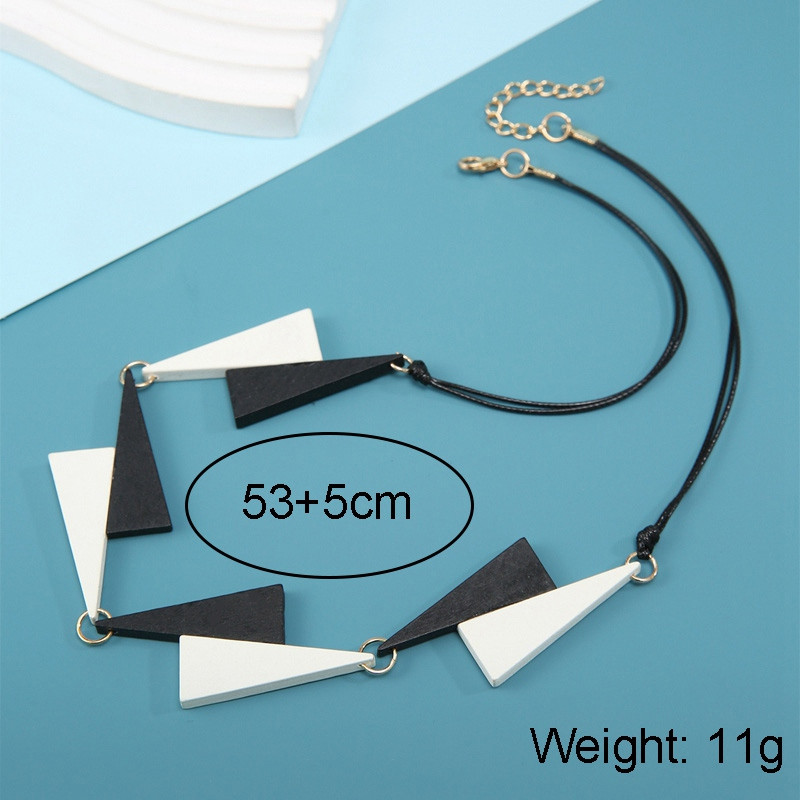 Μινιμαλιστικό γεωμετρικό ξύλινο κρεμαστό κολιέ για γυναίκες