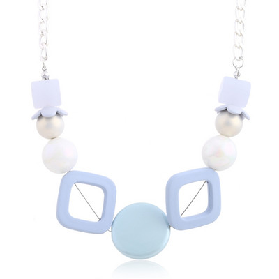 Akrüülist geomeetrilised kommivärvi kaelakeed ja ripatsid naistele Vintage helmestega kaelakee uue disainiga moeehted