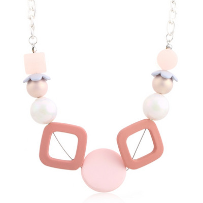 Akrüülist geomeetrilised kommivärvi kaelakeed ja ripatsid naistele Vintage helmestega kaelakee uue disainiga moeehted