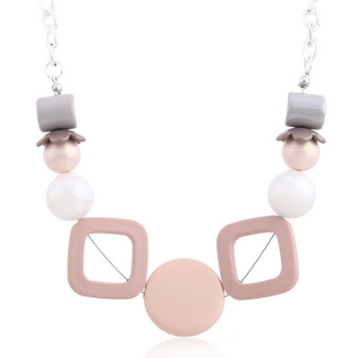 Akrüülist geomeetrilised kommivärvi kaelakeed ja ripatsid naistele Vintage helmestega kaelakee uue disainiga moeehted