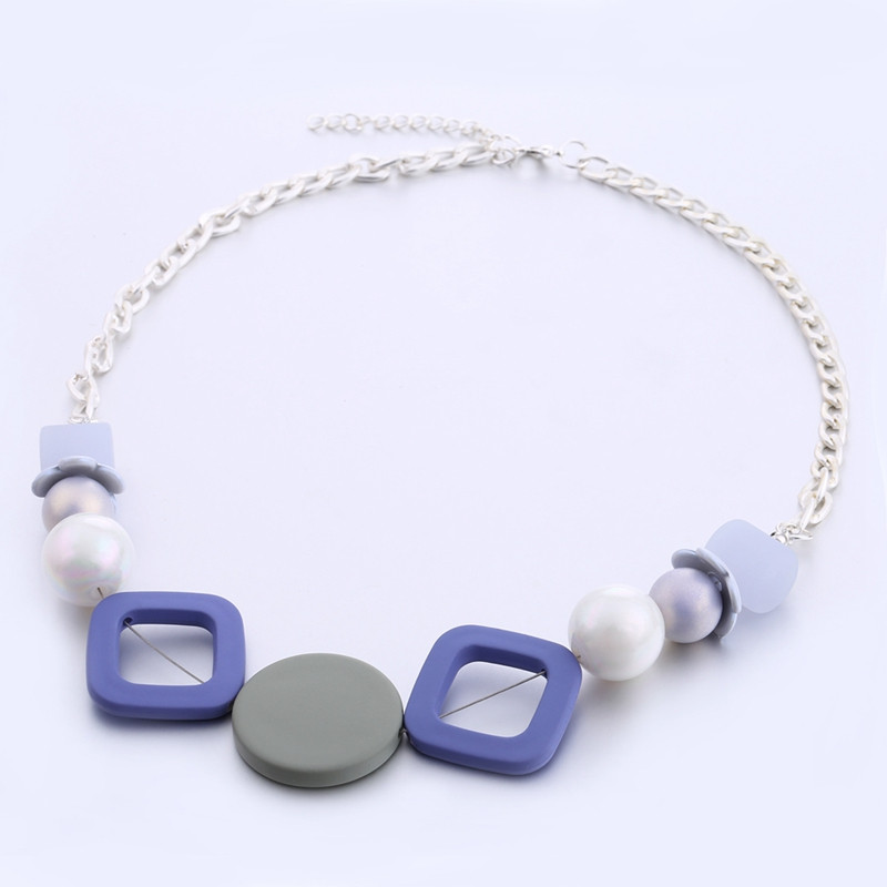 Akrüülist geomeetrilised kommivärvi kaelakeed ja ripatsid naistele Vintage helmestega kaelakee uue disainiga moeehted