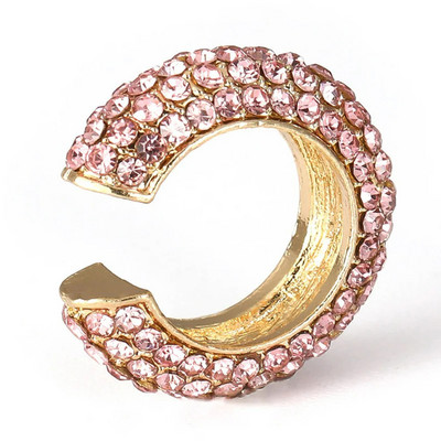 C formas krāsaini rhinestones ausu klipši sievietēm Bohēmijas stila ausu manžetes Luksusa klips uz auskara Sieviešu rotaslietas Personības aksesuāri