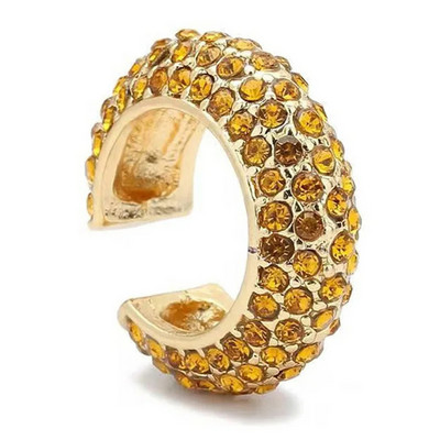 C formas krāsaini rhinestones ausu klipši sievietēm Bohēmijas stila ausu manžetes Luksusa klips uz auskara Sieviešu rotaslietas Personības aksesuāri