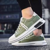 Új érkezés Vászoncipők Nyári Légáteresztő Kényelmes Férfi Cipők Alkalmi sétáló Lapos Fűzős Divatos Férfi Vulkanizált Cipők