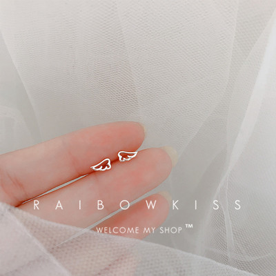 Pisikesed minimalistlikud hõbedaga kaetud Korea väikesed südametähed kõrvarõngad naistele, üliõpilastele, teismelistele, lihtsad kõrvaauguga ehted