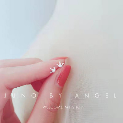 Pisikesed minimalistlikud hõbedaga kaetud Korea väikesed südametähed kõrvarõngad naistele, üliõpilastele, teismelistele, lihtsad kõrvaauguga ehted