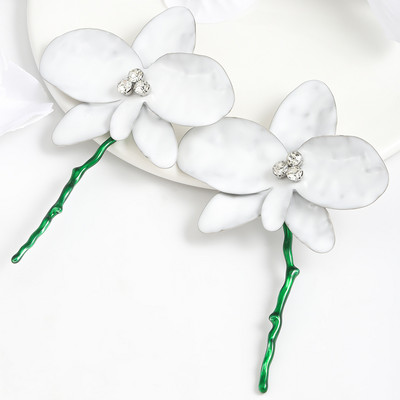 Kuumad punased tilkuva lillega metallist kõrvarõngad Rohelise varrega ripatsiga vintage käsitsi valmistatud kõrvarõngad uued