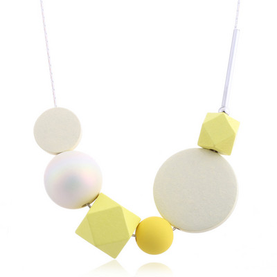 Γυναικεία Maxi Cute Statement Κολιέ Γεωμετρικά Ακρυλικά Ξύλινα Χάντρες Μενταγιόν Κολιέ Ρομαντικά κοσμήματα μόδας για δώρα